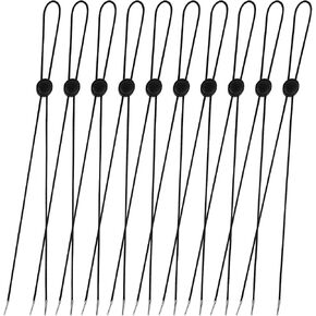 10 Pcs Adjustable Hat Strap Clips Hats Chin Cord Removable Chin Cord Elastic Hats Clip Anti-Lost and Anti-Wind Hat Cords for Golfing Fishing Boating Hiking (Black)
