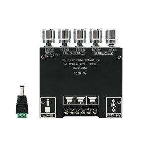 JR-502MT 2.0 Dual-Channel Amplifier Board, Car Bluetooth 5.0 Power Amplifier Board, 50W+50W HiFi Stereo High & Low Tone Adjustable Module, DC12-24V Stereo AMP Module for Car DIY Speakers.