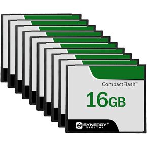 Synergy Digital 16GB Compact Flash Memory Cards, Compatible with Casio Exilim QV-8000SX Digital Camera - 50MB/s - Pack of 10