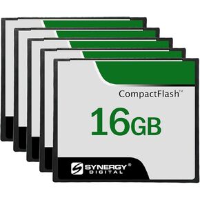 Synergy Digital 16GB Compact Flash Memory Cards, Compatible with Kodak CW300 Digital Camera - 50MB/s - Pack of 5