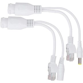 Poe Splitter Injector ، Poe Adapter Splitter Injector 12V Power على كابل محول Poe السلبي الأسود (أبيض)