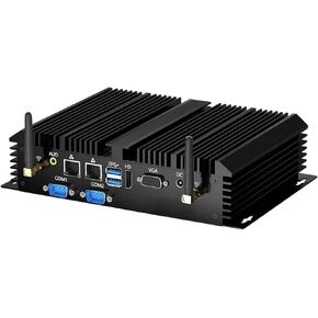 Thdeukoty Fanless Industrial Mini PC, Desktop Computer Core i7-5500U Windows 10 Pro, 16GB RAM 512GB SSD, 2xNICs, 2*COM RS232, 4xUSB3.0, Dula-Band WiFi, HDMI/VGA Ports, Gigabit LAN, Auto Power On