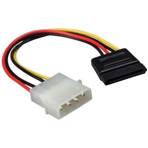 Kentek 6 Inch in 5.25" Molex to SATA Power Cable Cord LP4 Male to Serial ATA Female M/F Connector Internal for PC Mac HDD Motherboard