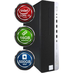 HP EliteDesk 800G4 Desktop Computer | Hexa Core Intel i5 (3.2) | 16GB DDR4 RAM | 500GB SSD Solid State | Windows 11 Professional | Home or Office PC (Renewed)