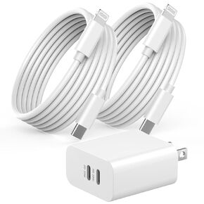 iPhone Fast Charger,[Apple MFi Certified] Dual Port USB C Charge,Quick USB Wall Charger Plug,2Pack USB C to Lightning Fast Charging Cable for iPhone 14/13/12/11/Pro Max/MiNi/XR/SE/8/7/iPad