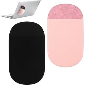 2PCS 2 Color Laptop Mouse Holder Pouch & Stick-On Mice Holder for Laptop, Reusable Adhesive Slim Wireless Mouse Pocket for Computer Office Home, No Glue Residue (Pink, Black)