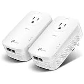 TL-PA9020P AV2000 Powerline Starter Kit, 2-Port Gigabit, Passthrough