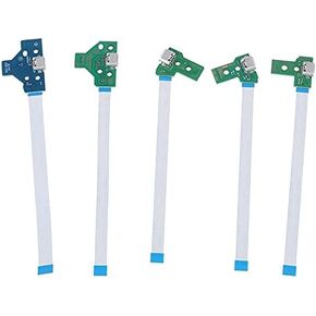 USB Charging Port Socket Power PCB Board with 12Pin 14Pin Connector, Replacement JDS 001 011 030 040 055 14Pin for PS4 Controller Repair Parts (JDS-055)