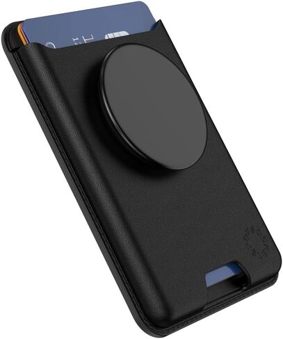 محفظة هاتف PopSockets بدون توسيع المقبض، حامل بطاقة الهاتف، متوافقة مع الشحن اللاسلكي، محفظة متوافقة مع MagSafe® - فضي in Kuwait