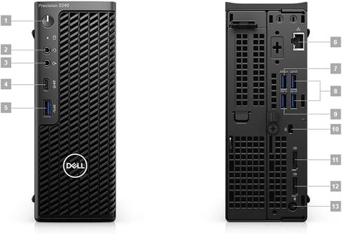 Dell Precision 3240 Workstation Desktop | Core i7-10700 - 256GB SSD Hard Drive - 32GB RAM | 8 cores @ 4.8 GHz Win 10 Pro Black (Renewed) in Saudi Arabia