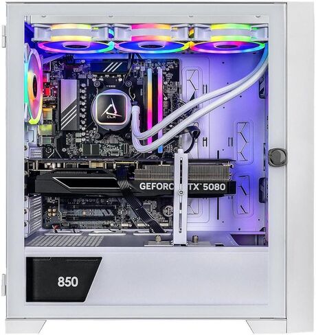CLX Set Gaming PC - AMD RYZEN 9 9900X 4.4GHz ، GEFORCE RTX 5070 TI ، 2TB NVME M.2 SSD ، 32GB DDR5 RGB MEMORY ، 360 مم AIO ، WIFI ، Windows 11 Home ، White ، White in Kuwait