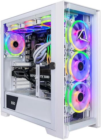 CLX Set Gaming PC - AMD RYZEN 9 9900X 4.4GHz ، GEFORCE RTX 5070 TI ، 2TB NVME M.2 SSD ، 32GB DDR5 RGB MEMORY ، 360 مم AIO ، WIFI ، Windows 11 Home ، White ، White in Kuwait