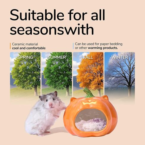 Tafit Hamster Sand Bath Container Small Animals Honey Pot Bathtub Ceramics Toilet Shower Digging Bathroom for Dwarf Syrian Hamster, Gerbils, Hedgehogs, Mice, Rats, Lemming, Small Pets Cage Accessories in Kuwait