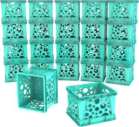 Storex Mini Crates – Stackable Small Storage Crates for Desktop Organization, 9 x 7.75 x 6 inches, Assorted Primary, 12-Pack (61474U12C) in Saudi Arabia