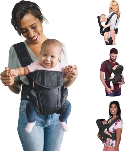 حاملة الأطفال Dreambaby Manhattan القابلة للتعديل 3 في 1 - معتمدة من IHDI صحية للورك - الأطفال حديثي الولادة حتى وزن 33 رطلاً - تناسب معظم أحجام البالغين - أسود - موديل L296 in Saudi Arabia