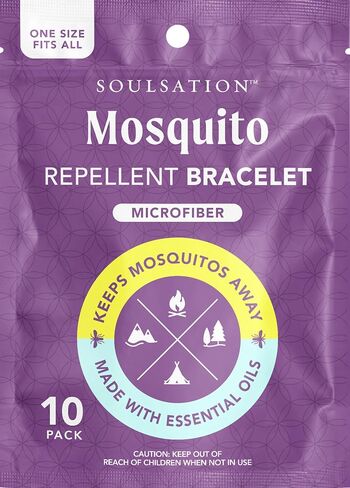 10 Pack Mosquito Repellent Bracelets Microfiber - for Kids & Adults, Natural DEET-Free in Kuwait