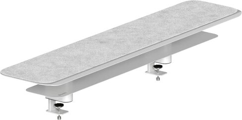 Branch Monitor Stand - Elegant, Durable Powder-Coated Steel Stand with Soft Felt Liner - Small Monitor Riser Second Tier Storage - Installs with a Universal Clamp for Ergonomic Workspace - White in Saudi Arabia