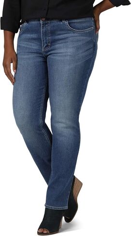 Riders by Lee Indigo Women's Plus Size Midrise Straight Leg Jean, Iron Blue, 18W in Saudi Arabia