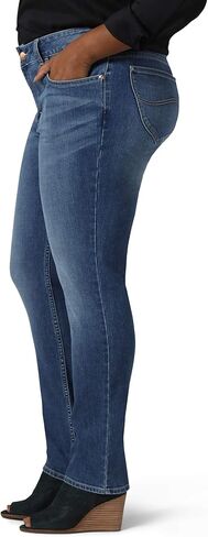 Riders by Lee Indigo Women's Plus Size Midrise Straight Leg Jean, Iron Blue, 18W in Saudi Arabia