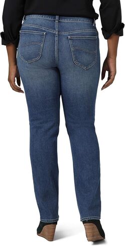 Riders by Lee Indigo Women's Plus Size Midrise Straight Leg Jean, Iron Blue, 18W in Saudi Arabia