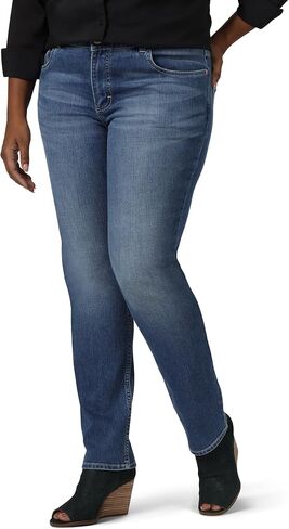 Riders by Lee Indigo Women's Plus Size Midrise Straight Leg Jean, Iron Blue, 18W in Saudi Arabia