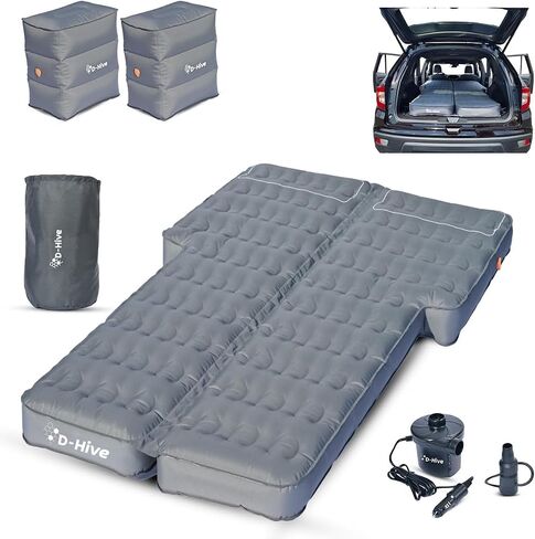 D-Hive Unbeatable Durability SUV Air Mattress for Car Camping, Durable Extra Thick 300D Oxford Fabric, Quick Easy Set-Up w/Electric Pump, Bed Mattress, Mattress for SUV, Car Air Mattress in Kuwait
