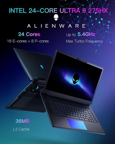 Alienware 18 Area 51 Gaming Laptop, NVIDIA RTX 5080, Intel Ultra 9 275HX Up to 5.4GHz, 18" WQXGA 300Hz, Win11 Pro, Office License, Backlit KB, External DVD Drive, 4K Camera, WiFi 7, 64GB DDR5, 8TB SSD in Saudi Arabia