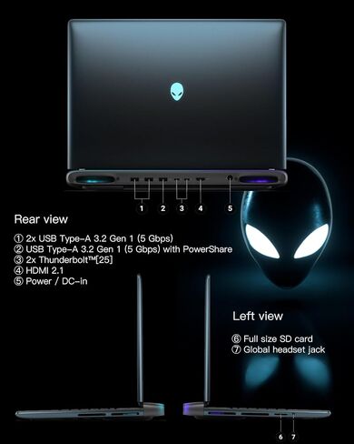 Alienware 18 Area 51 Gaming Laptop, NVIDIA RTX 5080, Intel Ultra 9 275HX Up to 5.4GHz, 18" WQXGA 300Hz, Win11 Pro, Office License, Backlit KB, External DVD Drive, 4K Camera, WiFi 7, 64GB DDR5, 8TB SSD in Saudi Arabia