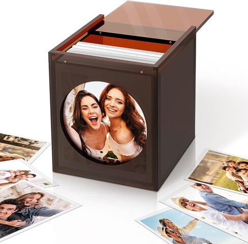 Acrylic Polaroid Picture Frame and Photo Storage Box With magnetic sliding cover for Instax Mini Polaroid Film, 2x3 Instax Frame, Rustic Wedding Guest Book Alternative for Reception ( White, 1Pack ) in Saudi Arabia