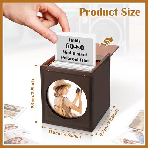 Acrylic Polaroid Picture Frame and Photo Storage Box With magnetic sliding cover for Instax Mini Polaroid Film, 2x3 Instax Frame, Rustic Wedding Guest Book Alternative for Reception ( White, 1Pack ) in Saudi Arabia