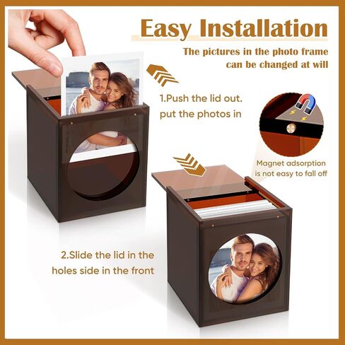 Acrylic Polaroid Picture Frame and Photo Storage Box With magnetic sliding cover for Instax Mini Polaroid Film, 2x3 Instax Frame, Rustic Wedding Guest Book Alternative for Reception ( White, 1Pack ) in Saudi Arabia