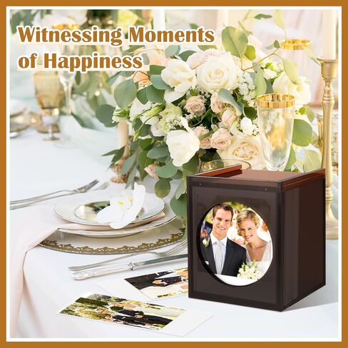 Acrylic Polaroid Picture Frame and Photo Storage Box With magnetic sliding cover for Instax Mini Polaroid Film, 2x3 Instax Frame, Rustic Wedding Guest Book Alternative for Reception ( White, 1Pack ) in Saudi Arabia