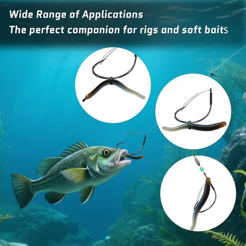 Weedless Wacky rig Hooks, 30pcs Wide Gap Wacky Worm Hooks Kahle Fishing Hooks for Neko Wacky Rig in Saudi Arabia