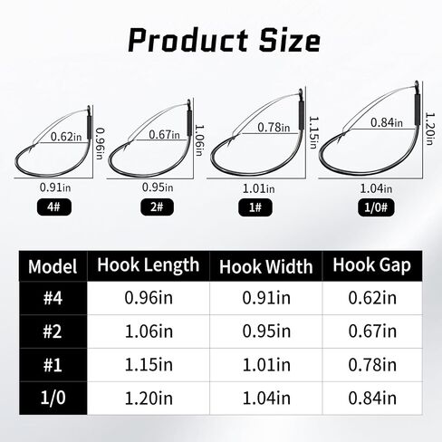 Weedless Wacky rig Hooks, 30pcs Wide Gap Wacky Worm Hooks Kahle Fishing Hooks for Neko Wacky Rig in Saudi Arabia