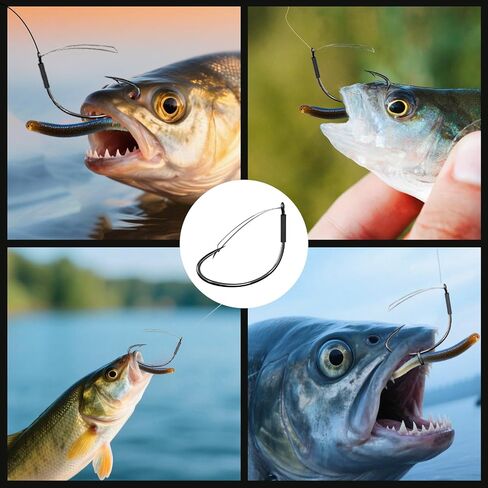 Weedless Wacky rig Hooks, 30pcs Wide Gap Wacky Worm Hooks Kahle Fishing Hooks for Neko Wacky Rig in Saudi Arabia