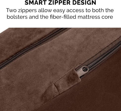 Furhaven Orthopedic Dog Bed for Large Dogs w/ Removable Bolsters & Washable Cover, For Dogs Up to 95 lbs - Two-Tone Plush Faux Fur & Suede L Shaped Chaise - Stone Gray, Jumbo/XL in Saudi Arabia