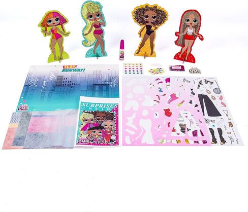 LOL OMG Dress Up Studio by Horizon Group USA, Decorate 4 Dolls with Over 100 Accessories, DIY Fashion Craft Kit, Mix & Match Fabrics & Patterns, Use Gemstones, Stickers & More in Kuwait