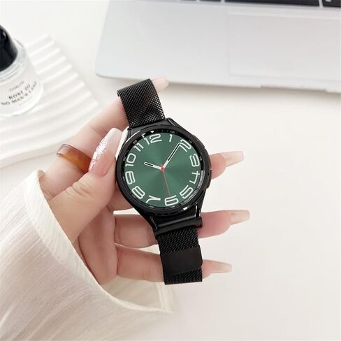 Magnetic Metal Band for Samsung Galaxy Watch 7 6 5 4 FE 40mm 44mm/Galaxy 6 Classic 43mm 47mm/4 Classic 42mm 46mm/5 Pro 45mm,One Click Attachment,No Gap Stainless Steel Milanese Loop Strap Women Men in Kuwait