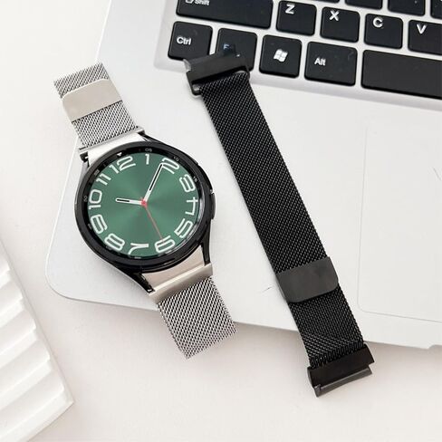 Magnetic Metal Band for Samsung Galaxy Watch 7 6 5 4 FE 40mm 44mm/Galaxy 6 Classic 43mm 47mm/4 Classic 42mm 46mm/5 Pro 45mm,One Click Attachment,No Gap Stainless Steel Milanese Loop Strap Women Men in Kuwait