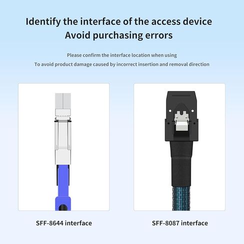 كابل محول SAS TO MINI SAS ، 2 حزمة 2M/6.56 قدم SFF-8644 إلى SFF-8087 كابل تمديد التخزين ، ونقل البيانات عالي السرعة لرسومات HDD/SSD ، ومصفوفات RAID ، والخوادم ، وأنظمة التخزين in Kuwait
