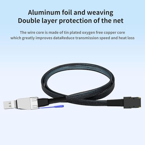 كابل محول SAS TO MINI SAS ، 2 حزمة 2M/6.56 قدم SFF-8644 إلى SFF-8087 كابل تمديد التخزين ، ونقل البيانات عالي السرعة لرسومات HDD/SSD ، ومصفوفات RAID ، والخوادم ، وأنظمة التخزين in Kuwait