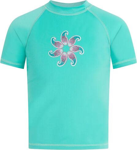 Girls' Standard Jade UPF 50+ Sun Protective Rashguard Swim Shirt, Julia Ice Green, 12 in Kuwait