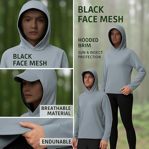 سترة بعوضة التبريد 2 في 1 مع غطاء للرجال والنساء-UPF 50+ حماية من أشعة الشمس مع شبكة الوجه القابلة للتعديل in Kuwait