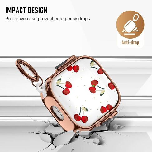 لحالة Apple Airpods 2nd Generation ، فإن Airpods Soft Shockproving 2 Case Cover Cover for Girls Women with keychain for Airpods 2nd/1st actions with lock ، cherry dot in Kuwait