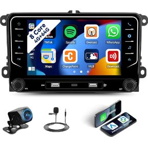 4G+64G 8 Core ، Android 13 Car Radio Stereo for Volkswagen VW Passat Jetta Golf Touran Seat Skoda Apple Carplay Android Auto 9 "