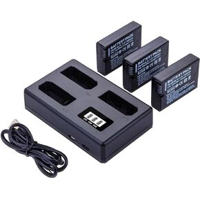 3-Pack EN-EL14 / EN-EL14a Batteries with Smart Triple Slot LCD Charger for Nikon D3100 D3200 D3300 D3400 D3500 D5100 D5200 D5300 D5500 D5600 DF Coolpix P7000 P7100 P7700 P7800 Cameras