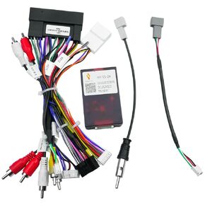 16pin Car Radio Stereo Power Wiring Harness Cable Adapter w/Can Bus Decoder Radio Antenna Adapter USB CAM Adatper Fit for Hyundai Sonata/IX35/IX45/Tucson Kia Sorento K3 16pin