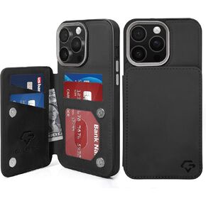 GUERNICA for iPhone 15 Pro Wallet Case with RFID Blocking Card Holder for Women Men, Kickstand Shockproof Phone Case for iPhone 15 Pro(6.1"),Black
