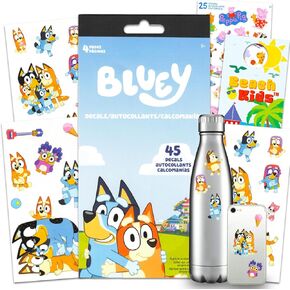 Bluey Sticker Decal Set - Bundle with 45 Assorted BLuey Decals for Laptops, Cell Phones, Water Bottles and More Plus Stickers | Bluey and Bingo Decal Pack