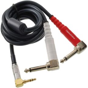 CablesOnline, 3ft. 3.5mm (1/8") Stereo Right-Angle Male to Dual 1/4" (6.3mm) Mono Right-Angle Male Premium Breakout Audio Cable, A6-A503LL